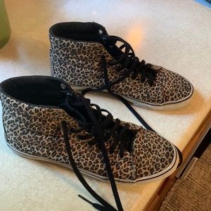High top leopard print vans